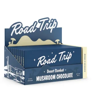 road trip mushroom chocolate bar cookies and cream